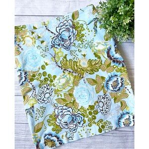 Talbots paisley blue/green straight pencil skirt sz 8